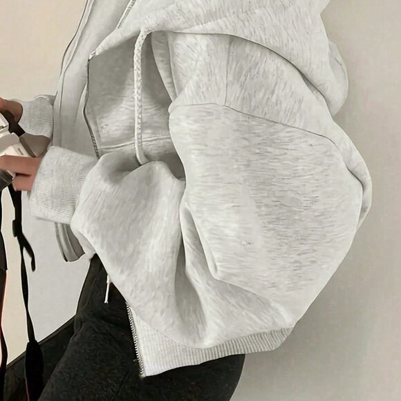 Apricot Casual Women's Hooded Sweatshirt With Drawstring - Picture 2 of 4